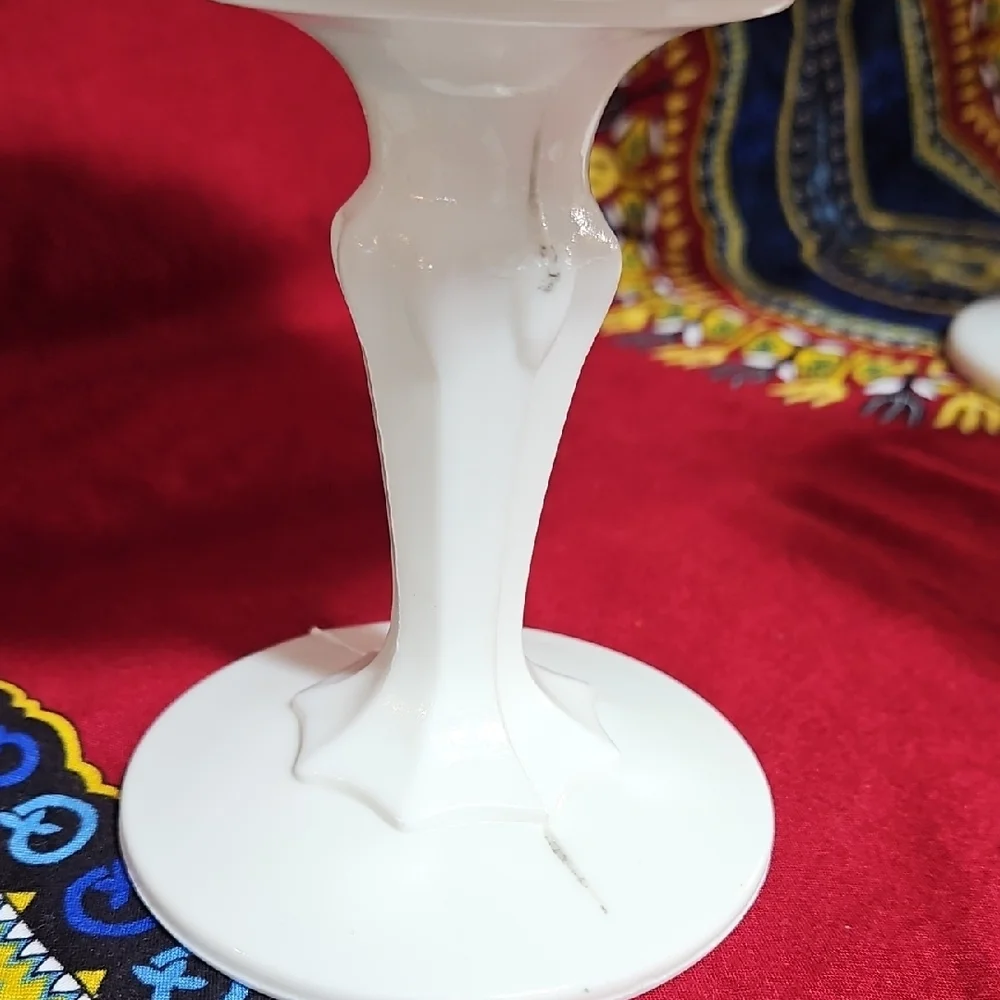 VTG Indiana Milk Glass Graduated Teardrop Compotes COLLECTOR SET OF 3 Wedding